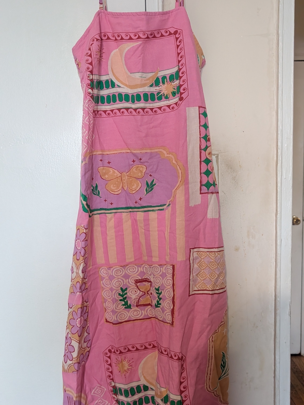 Girls' Pink Patchwork Print Sundress